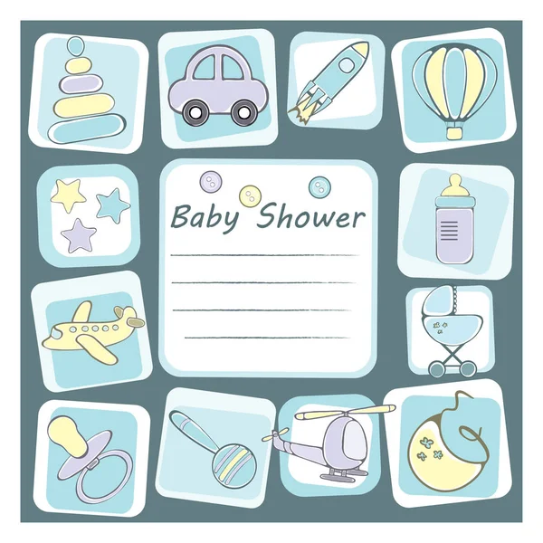 Tarjeta de invitación baby shower — Archivo Imágenes Vectoriales