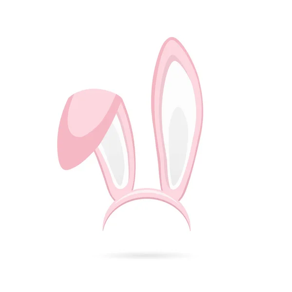 Easter Bunny Pink Ears Isolated White Background Cartoon Cute Rabbit — Stock Vector
