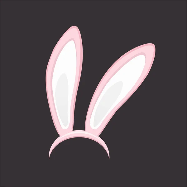 Easter Bunny Ears Isolated Cartoon Cute Rabbit Headband Poster Banner — Stock Vector