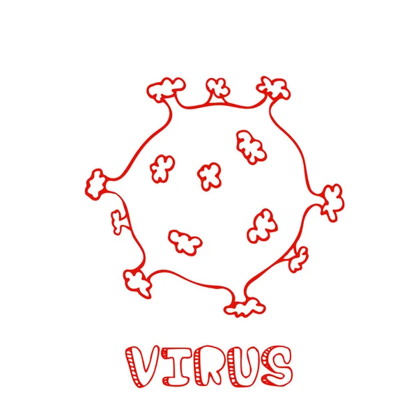 Ikon Gambar Tangan Virus Atau Bakteri Simbol Coronavirus Gambar Corat - Stok Vektor