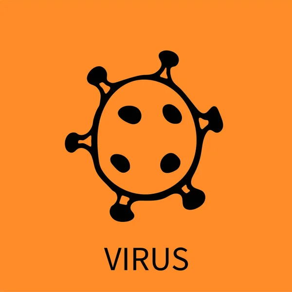 Ikon Gambar Tangan Virus Atau Bakteri Simbol Coronavirus Gambar Corat - Stok Vektor