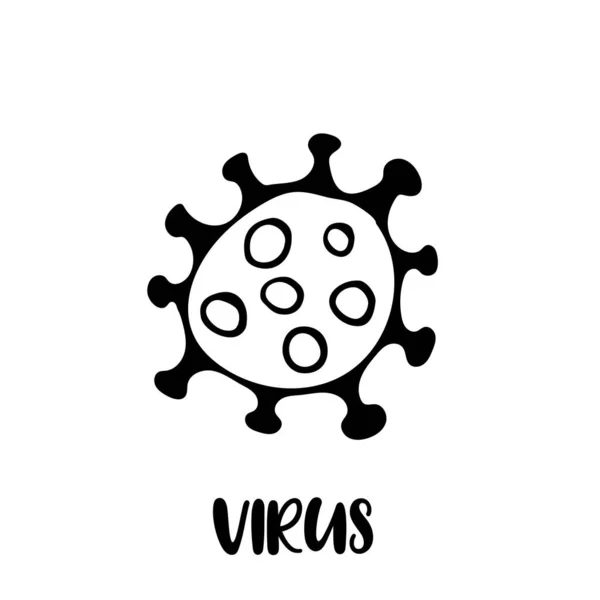 Ikon Gambar Tangan Virus Atau Bakteri Simbol Coronavirus Gambar Corat - Stok Vektor