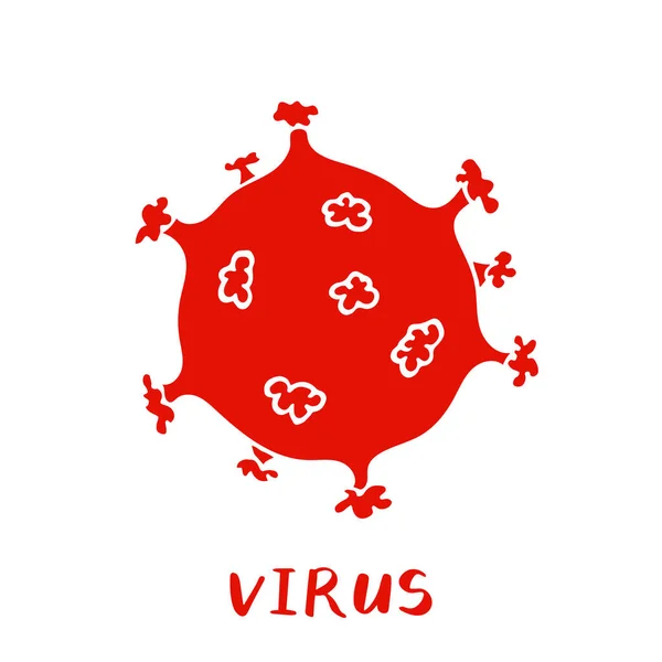 Ikon Gambar Tangan Virus Atau Bakteri Simbol Coronavirus Gambar Corat - Stok Vektor