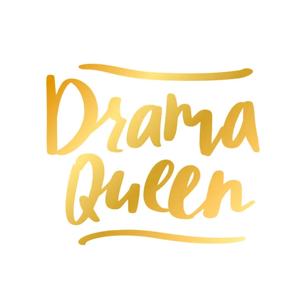 Drama Queen Inscrição Estilo Simples Doodle Impressão Moda Slogan Escrito — Vetor de Stock