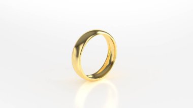 Güzellik altın alyans beyaz arka plan üzerinde. 3D render