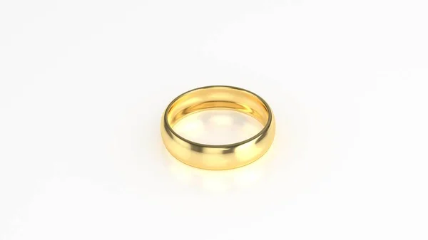 Güzellik altın alyans beyaz arka plan üzerinde. 3D render