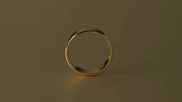 L'anneau de mariage en or de beauté sur fond or. Rendu 3d Images De Stock Libres De Droits