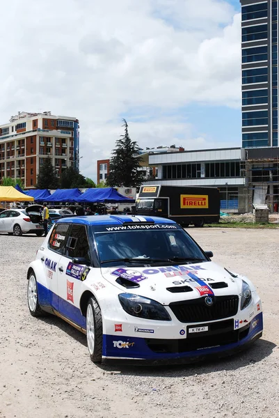 Mai 2014 Eskisehir Türkei Rallye Teilnehmer Zieleinlauf Feiern — Stockfoto