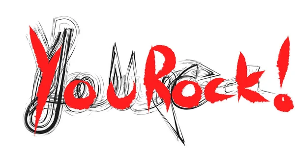 You Rock Handwriting Illustration — стоковое фото