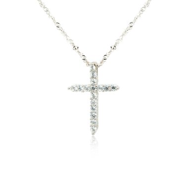 Beyaz izole gümüş moda kolye