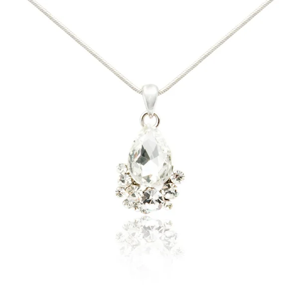 Diamond pendant isolated on white — Stock Photo, Image