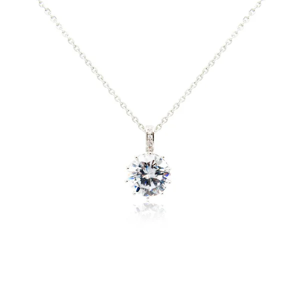 Pingente de diamante isolado em branco — Fotografia de Stock