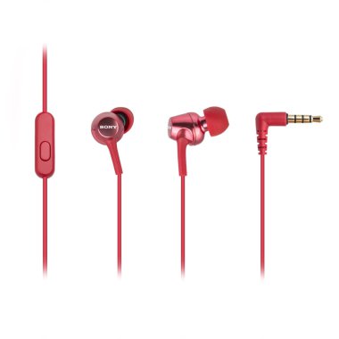 Minsk, Beyaz Rusya - Eylül 1, 2017: beyaz izole Sony kulaklık