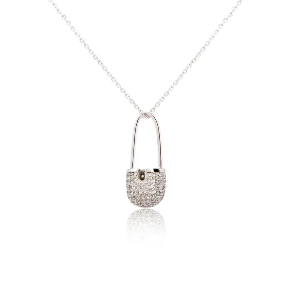 Silver fashion pendant isolated on white — Stock Photo, Image