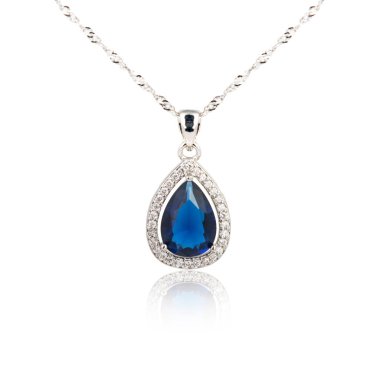 Sapphire pendant isolated on white clipart