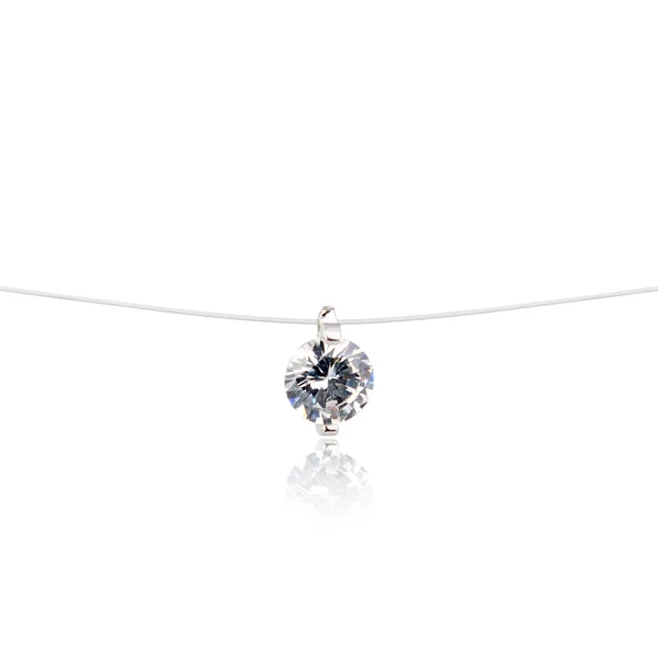Fashion diamant hänge isolerad på vit — Stockfoto