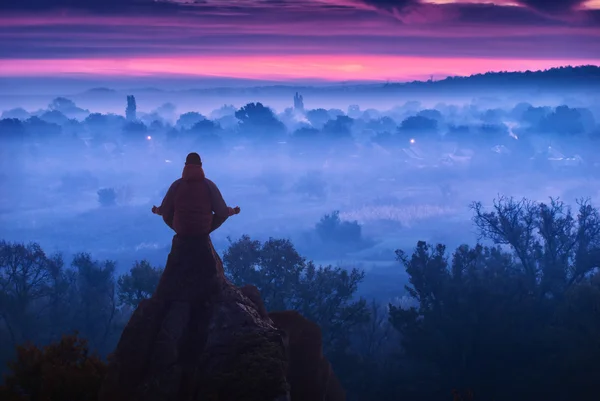 Meditação zen manhã — Fotografia de Stock