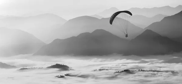 Above the Carpathian valley. Monochrome colors — Stock Photo, Image