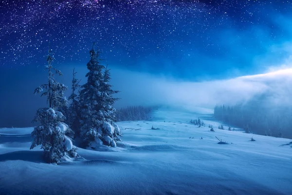 Noel ve yeni yıl kış gecesi — Stok fotoğraf