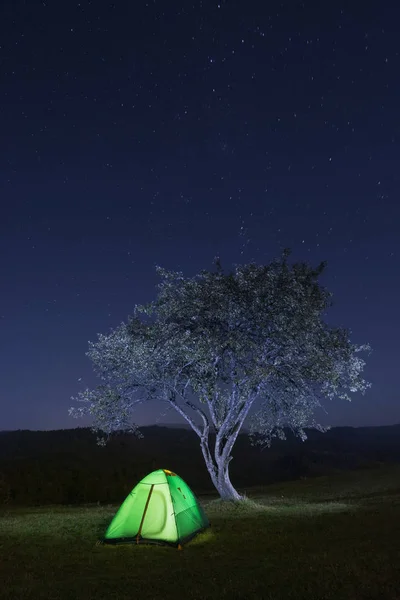 Travel tent under the stars