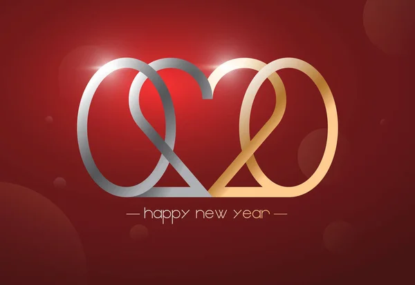 Happy New Year 2020 Vector Conceptual Design Shape Heart Brochure — Stock Vector