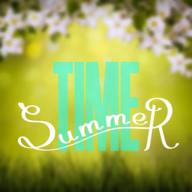 Yaz günü el yazısıyla yazılmış bir mektup kartı. Vektör illüstrasyonu, EPS 10.