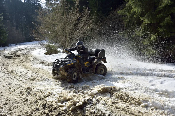 Bretcu, Румунія - 28 лютого: Pall Андор навчання нітрохи Кан ам quad — стокове фото