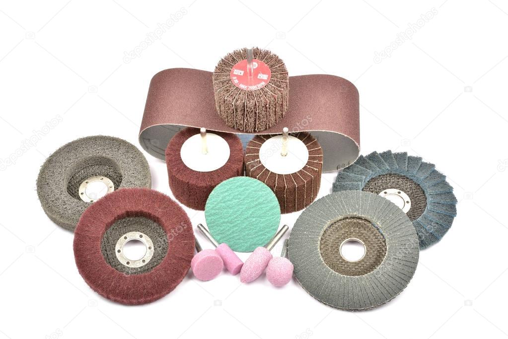 Abrasive wheels isolated on a white background