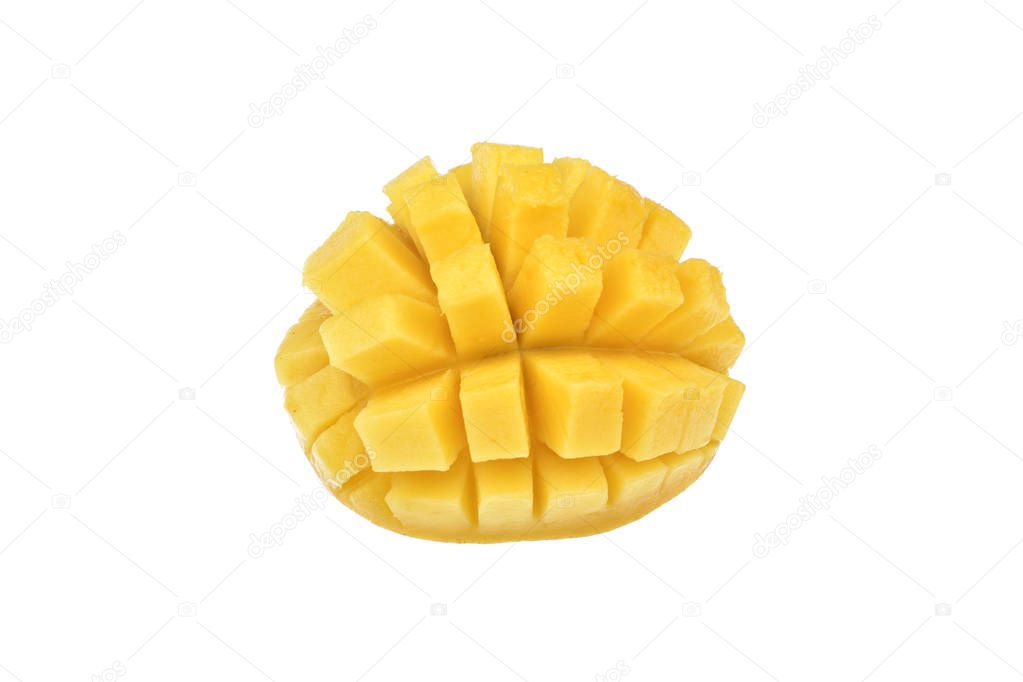 Mango fruit ripe on white background