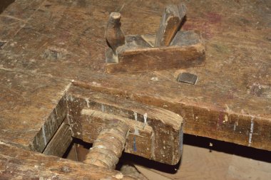 Vintage marangoz araçları. Eski kalıplama uçak