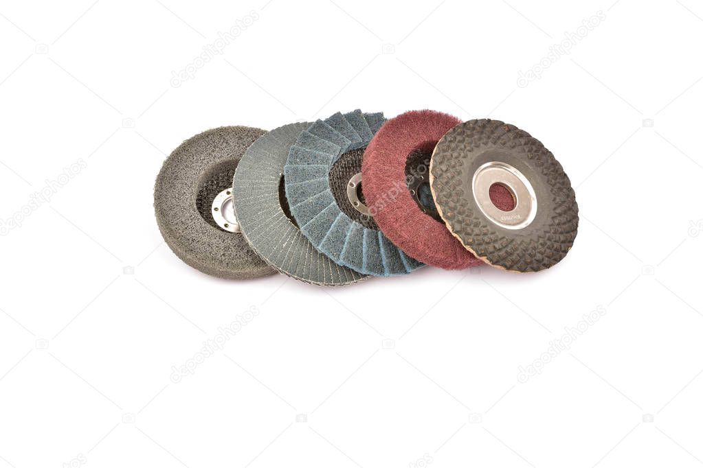 Abrasive wheels isolated on a white background