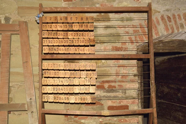 Ábaco de madeira vintage. Calculadora antiga. contagem velha — Fotografia de Stock