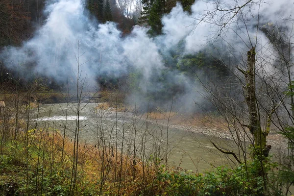 River and fog. Beautiful landscape. — Stock Photo, Image