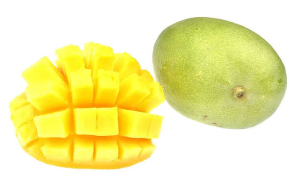Mango Frukt Mogna Vit Bakgrund — Stockfoto
