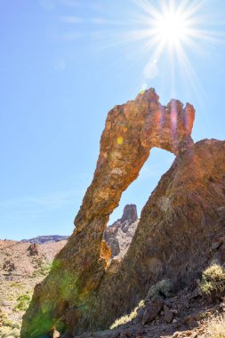 İspanya 'nın Tenerife Kanarya Adaları' nda volkanik oluşum doğal kemeri