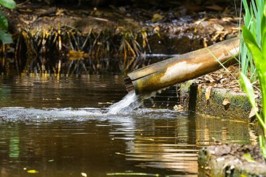 tatlı su dökme tahta borudan dağ bahar