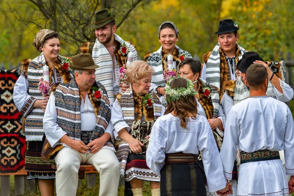 Vama Suceava Romania Sebtember 2019 Hagyományos Szárnyas Fehérnemű Viselet Bukovinában — Stock Fotó