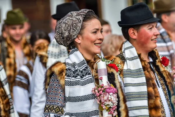 Vama Suceava Roemenië Sebtember 2019 Traditioneel Wieden Met Traditioneel Dragen — Stockfoto