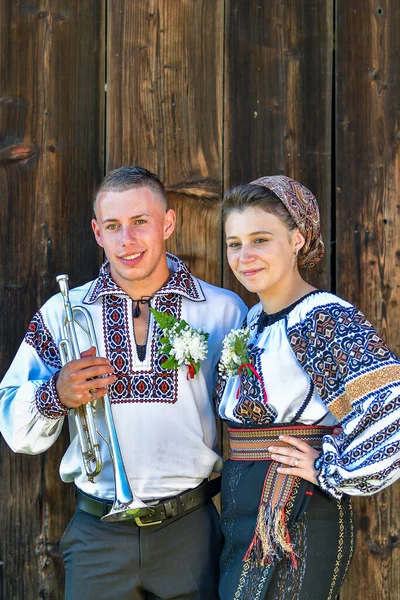 Vama Suceava Rumania Septiembre 2019 Tradicional Boda Con Ropa Tradicional —  Fotos de Stock