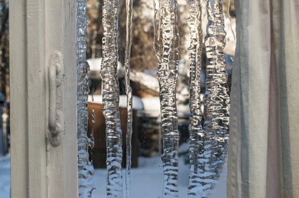 Fönstret vinter — Stockfoto