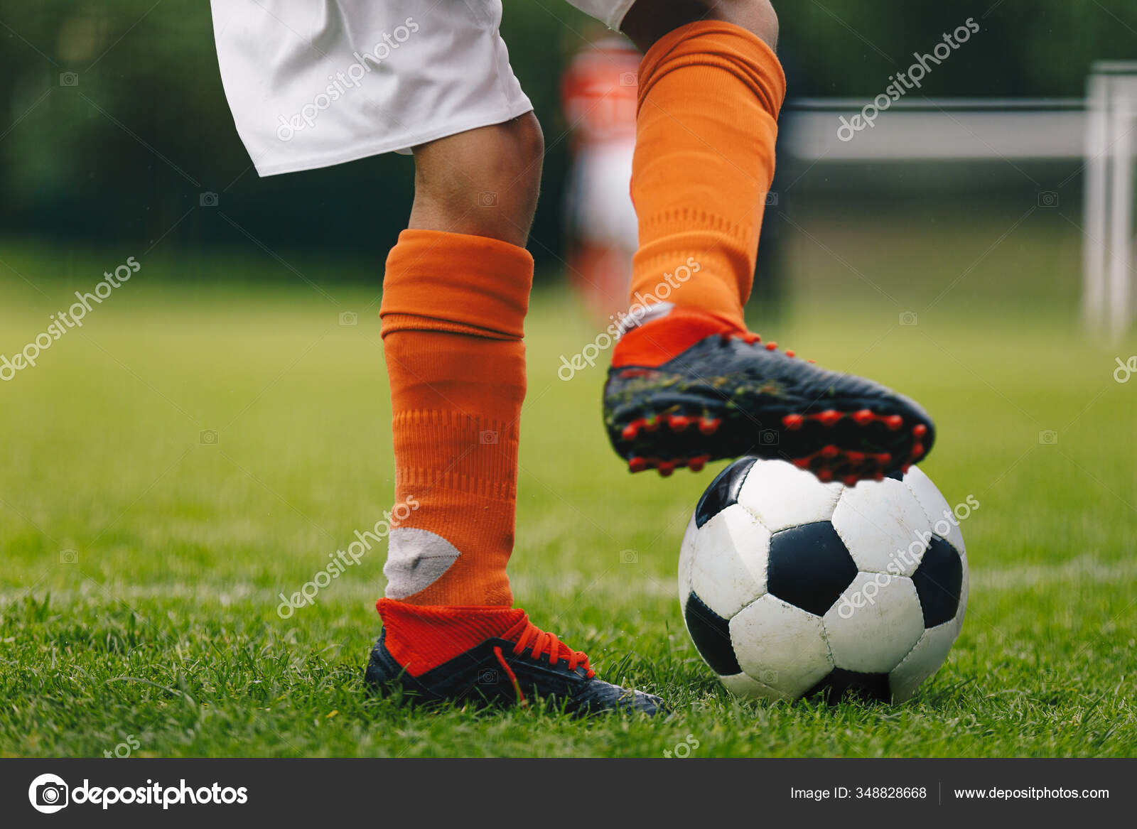 Soccer Ball Kick Close Legs Feet Football Player Red Socks Royalty Free Photo Stock Image By C Matimix