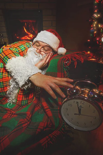 Santa Claus sleeping at home — Stock Photo, Image