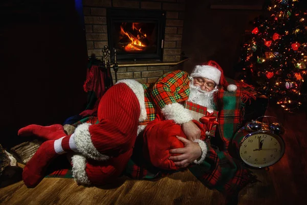 Santa Claus sleeping at home — Stock Photo, Image