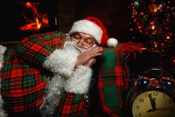 Santa Claus sleeping at home — Stock Photo, Image