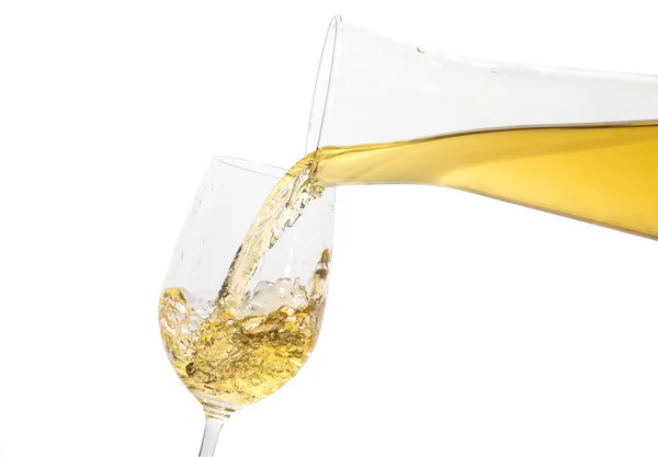 White wine pouring down — Stock Photo, Image