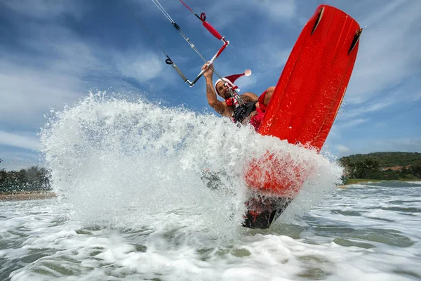 Santa Clau - Kiteboarding Rider — Stock Photo, Image