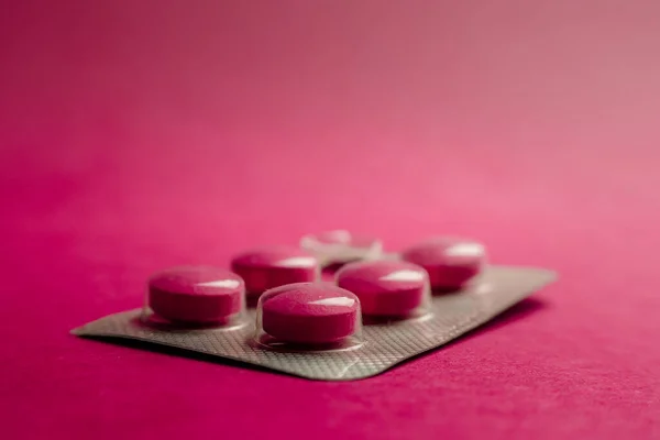 Roze Pillen Medische Achtergrond — Stockfoto
