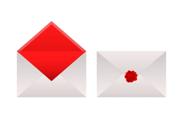 Envelopes de cera selados sobre fundo branco. Ilustração do estoque vetorial . — Vetor de Stock