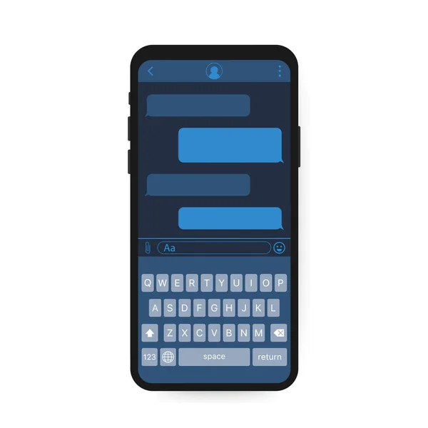 Chat Interface Toepassing met dialoogvenster. Clean Mobile UI Design Concept. Mevrouw de Boodschapper. Voorraadillustratie van vectoren. — Stockvector