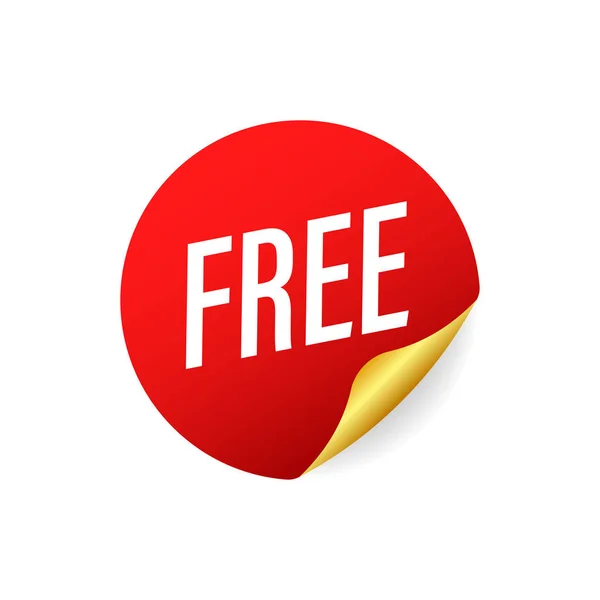 Red free sticker on white background. Vector stock illustration. — Stock Vector